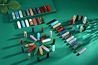 Vista 2 de QINJIEJIE Juego de 64 piezas de varitas de cristales y piedras a granel, puntas de cristal de cuarzo rosa, amatista, ojo de tigre, piedras preciosas