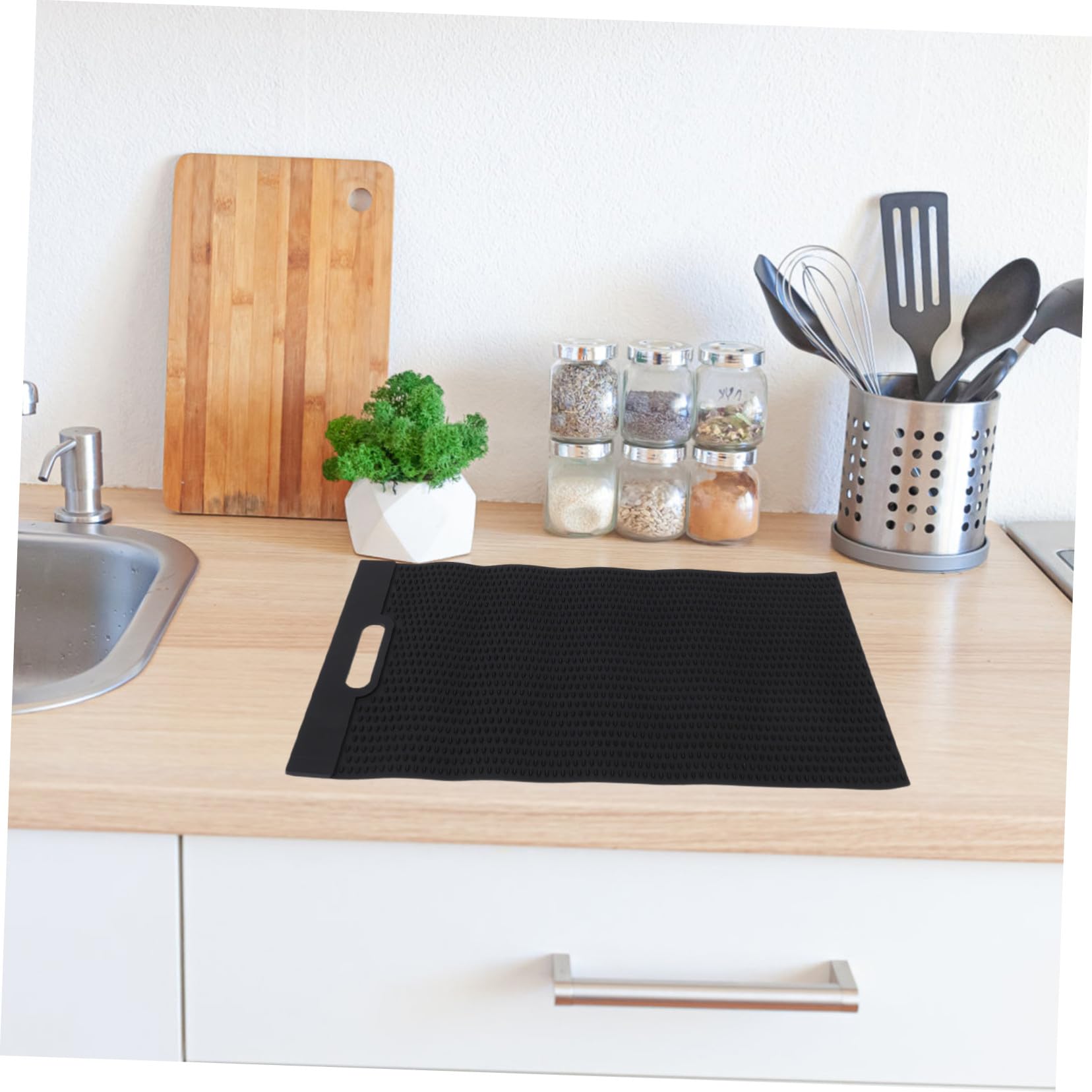 Fischzubereitungsmatte aus Pvc in Schwarz, Rutschfest und Wasserfest