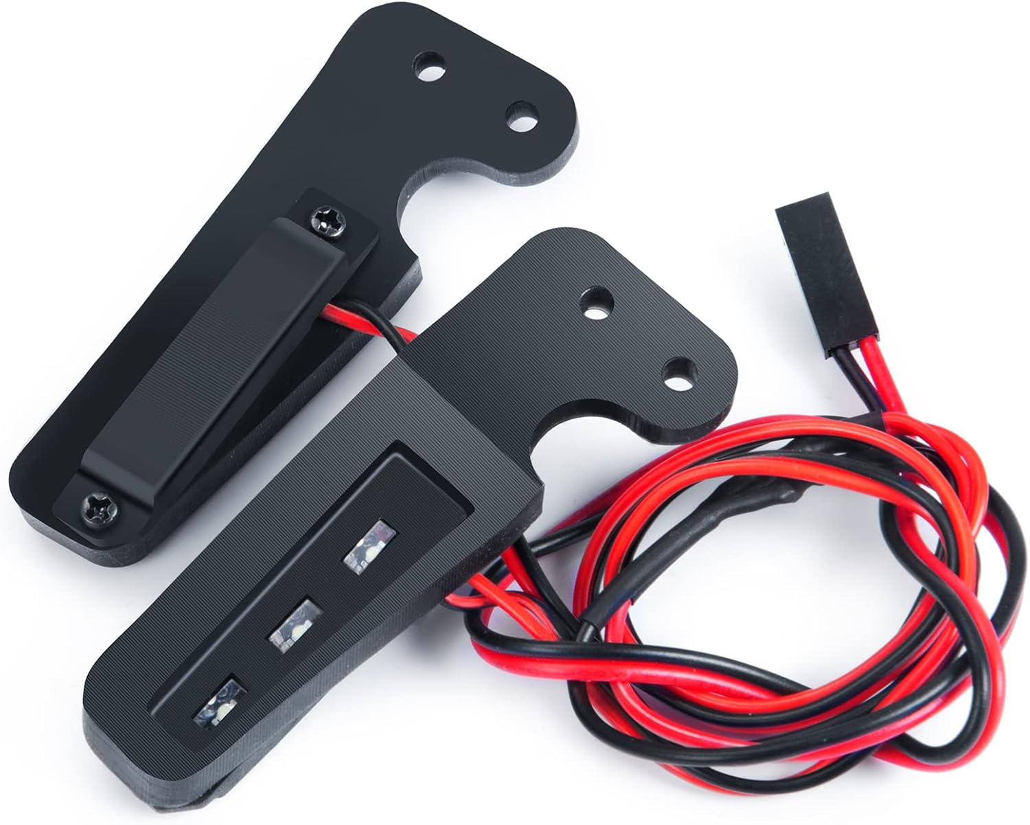 MORLORDY RC Front Bumper White LED Side Lights Headlight for 1/10 Scale RC Crawler Car TRX4 2021 Bronco Upgrades