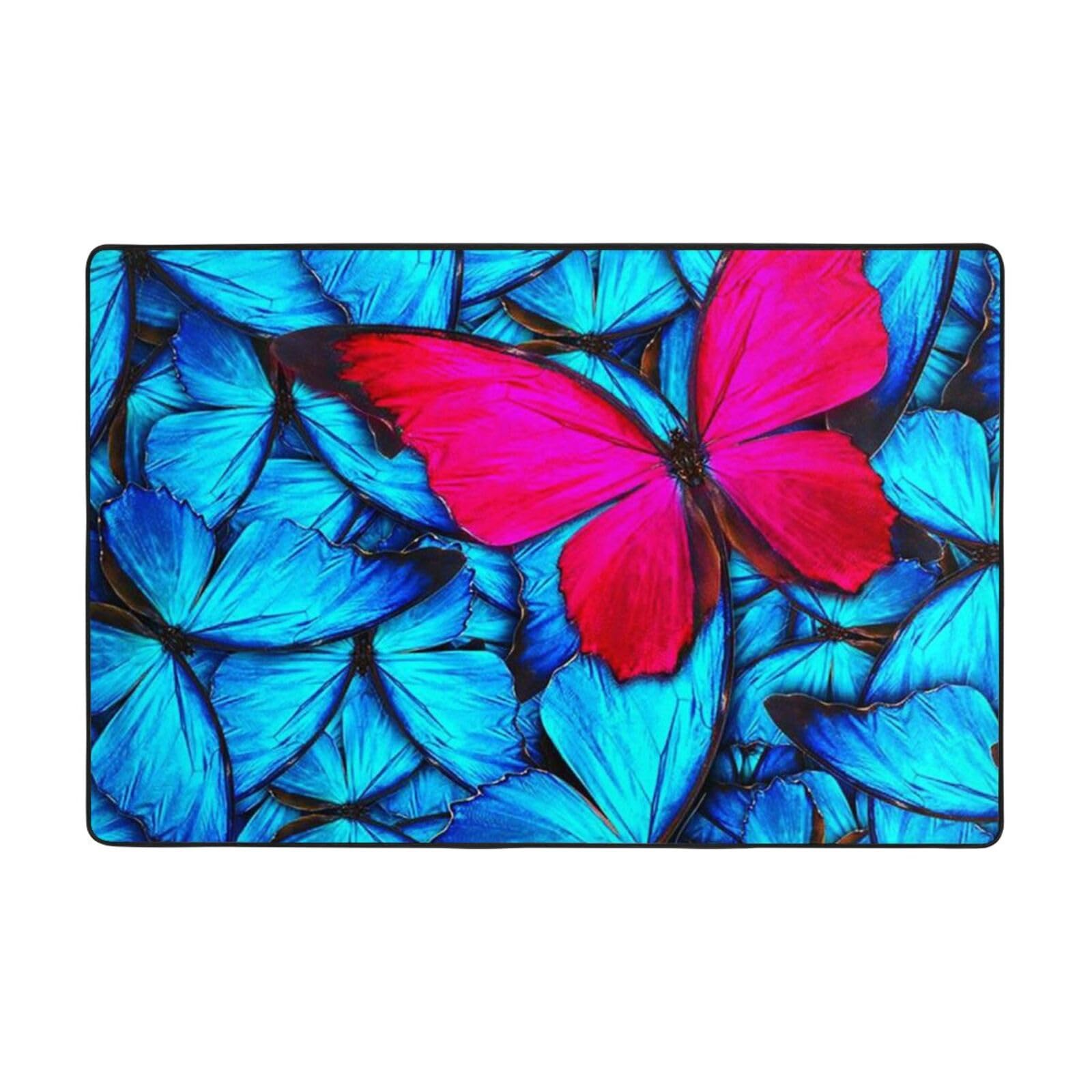Tapis de sol en flanelle bleu et rose pour la chambre et le salon