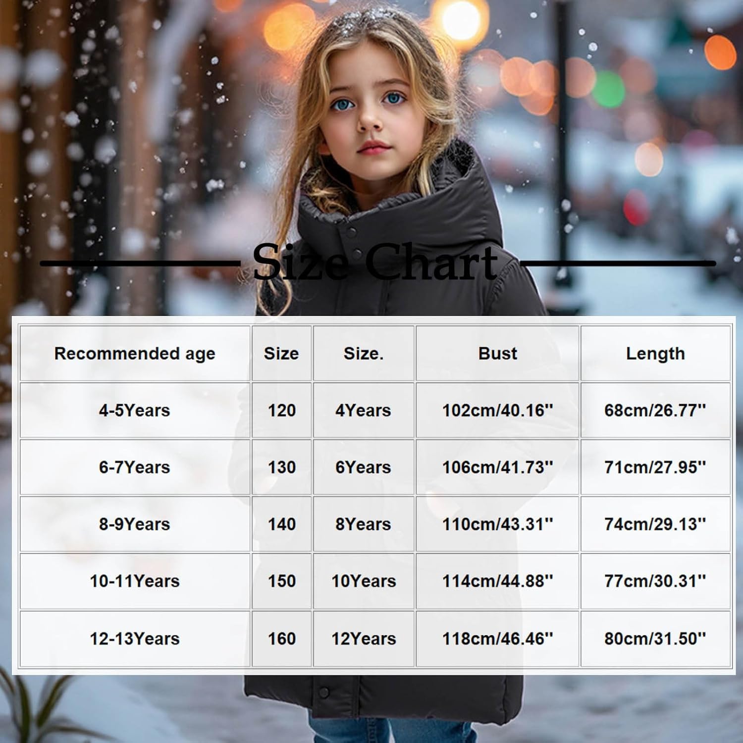 Girls Winter Coat with Hood Thicken Water Resistant Long Winter Coats Trendy Warm Zip Up Quilted Jackets Outerwear