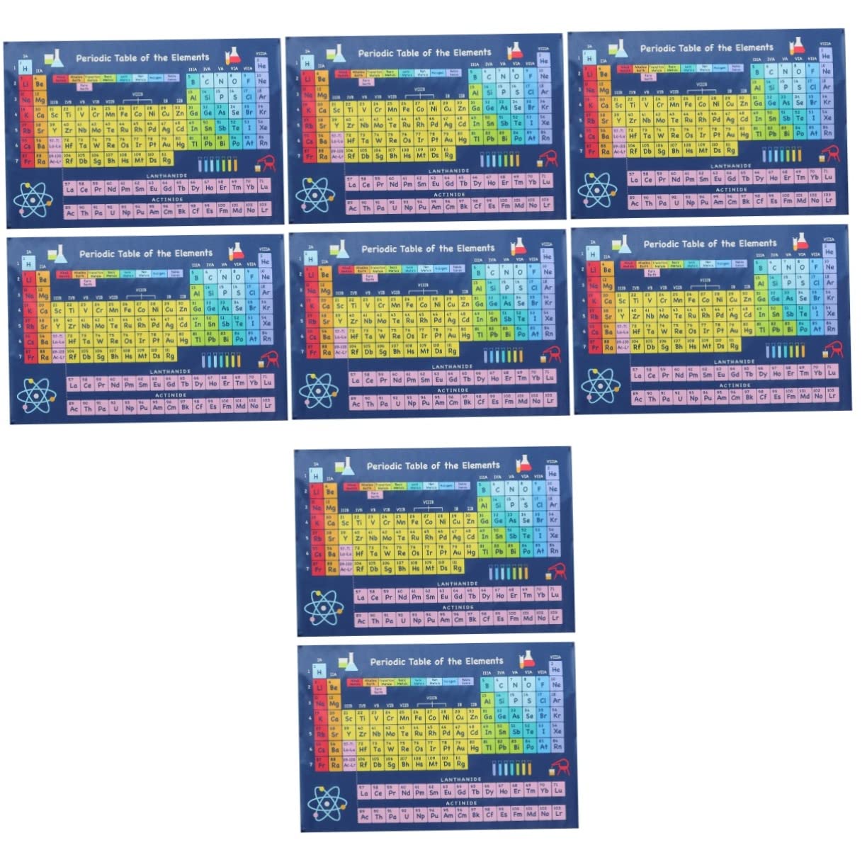 Gogogmee 8pièces Affiche Périodique Des Poster Éducatif Pour Et Garçon Fille Enseignement Chimique Pour Élèves Lot