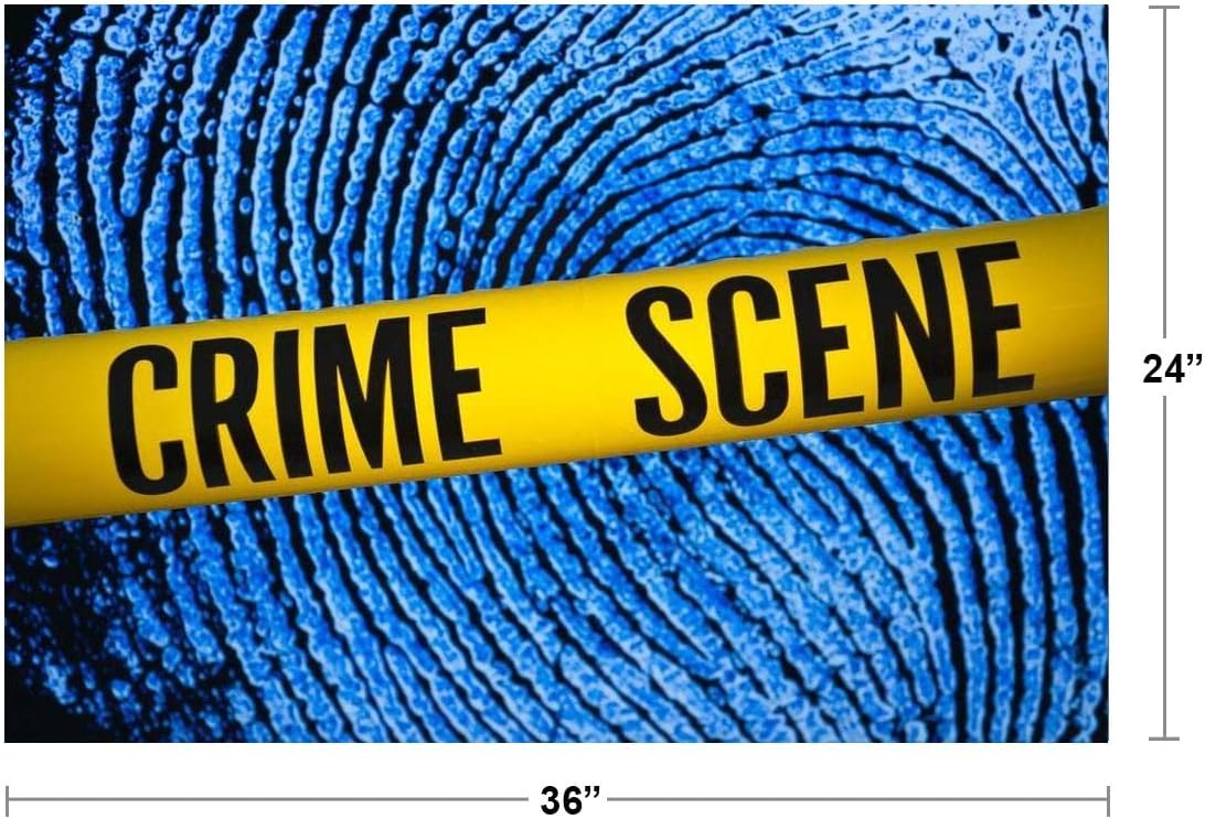 Crime Scene Poster Tape Fingerprint Background Forensic Science Classroom Decor Forensics Law Enforcement Cool Wall Art Print Poster 36x24