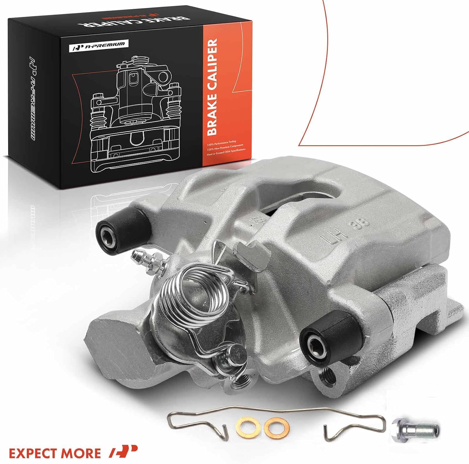A-Premium Rear Left Driver Disc Brake Caliper with Bracket | Compatible with Mazda Vehicles - 3 2004-2009, 3 Sport 2009, Corrosion-resistant, Direct-fit