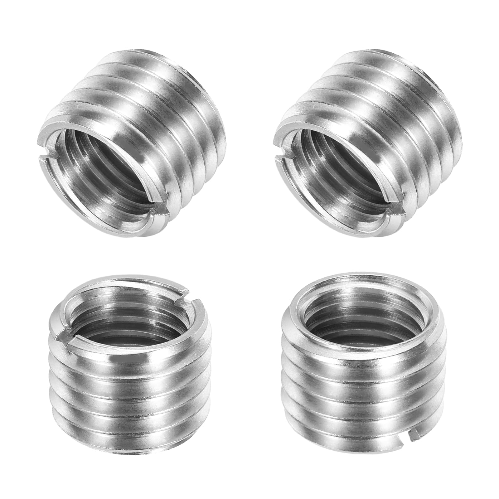 sourcing map 4Pcs 316 Stainless Steel Thread Reducing Nuts, M20x2.5 Male to M16x2 Female 15mm Long Metric Repairing Insert Nut Screw Threaded Adapters Sleeve Reducer Conversion Fastener