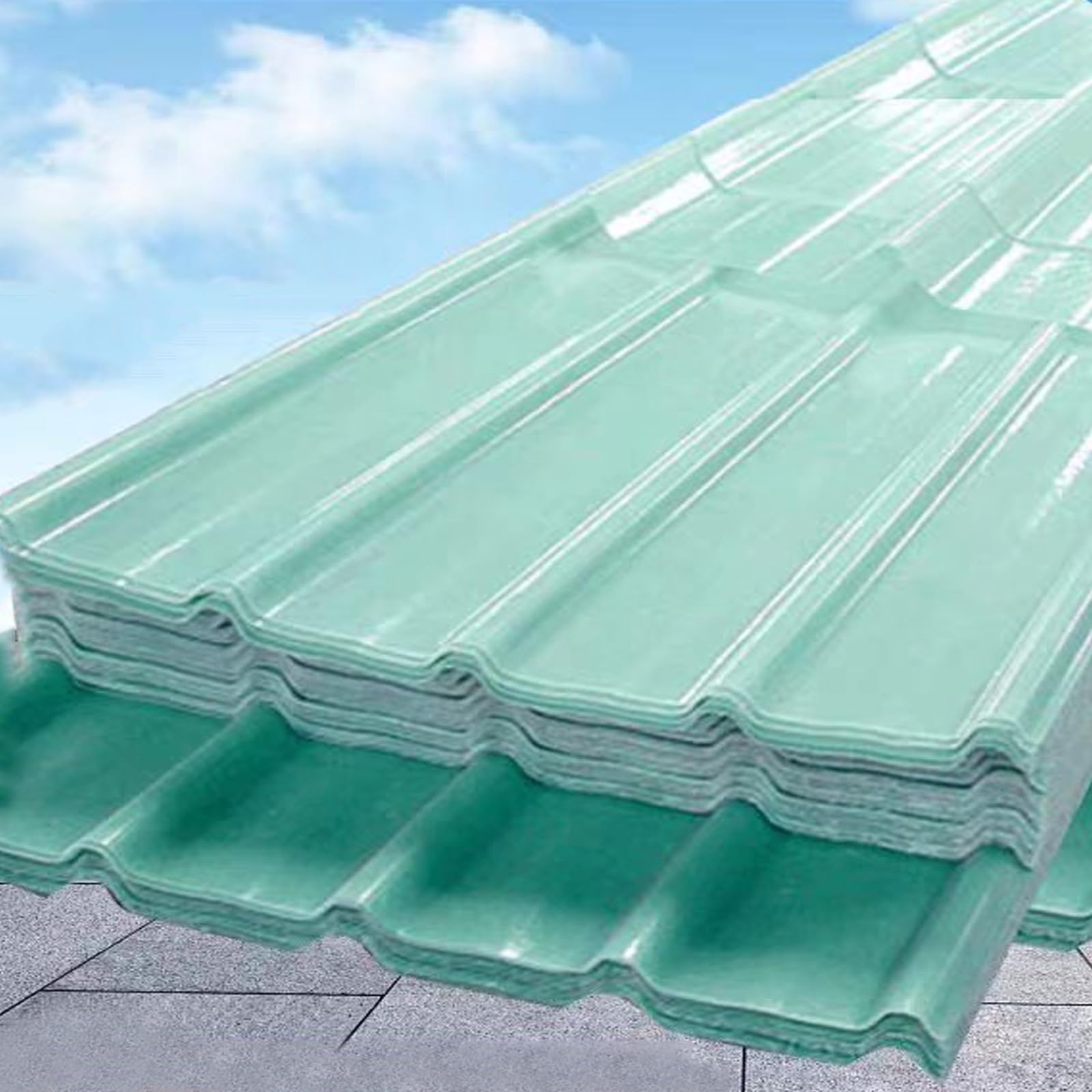 Pannelli da Tetto Trasparente Resistente Agli Urti,Lastra di Copertura in Fibra di Vetro di 1.2mm Protezione Uv,Lamiere per Copertura 1/3/5/7/10/14/16 Pz,per Piscina,Garage (0.9x1.9m/35x75in,1 Pcs)