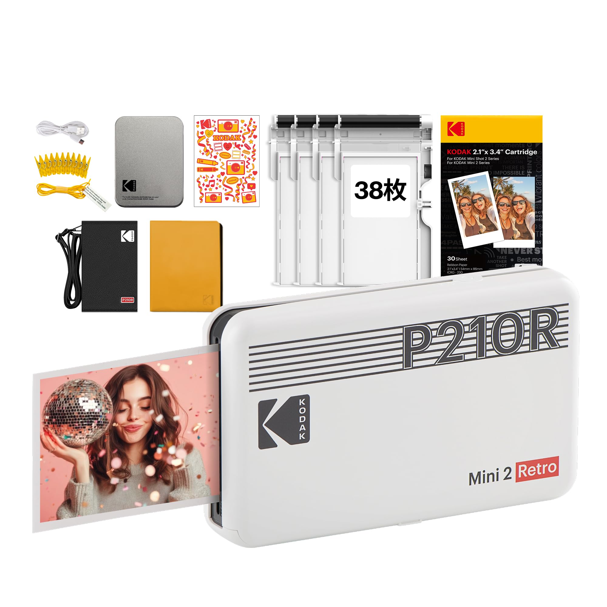 Amazon.co.jp: KODAK Mini 2 Retro スマホプリンター(5×7.6cm) 4PASS