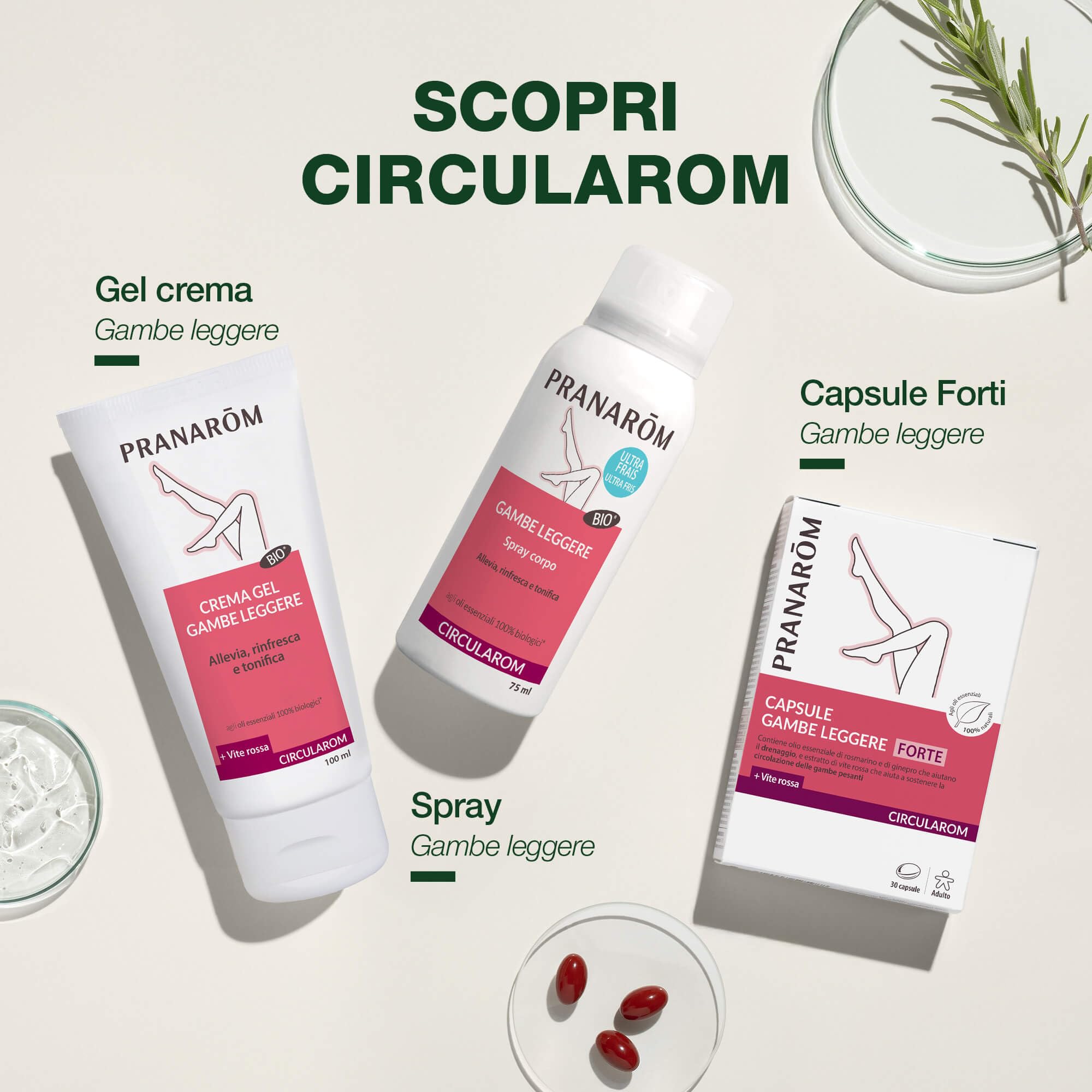 PRANAROM - Circularom - Gel Crema Bio - Aceites Esenciales de Cade, Menta de Campo, Geranio - Alivia, Refresca y Tonifica - Favorece la Circulación y Ofrece un Confort Circulatorio - 100ml