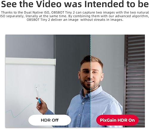 Miniatura 5 de OBSBOT Tiny 2 Cámara web PTZ 4K alimentada por IA 11.5 "CMOS 4 veces más rápido enfoque USB 3.0 10x más rápido transmisión de datos control de voz,