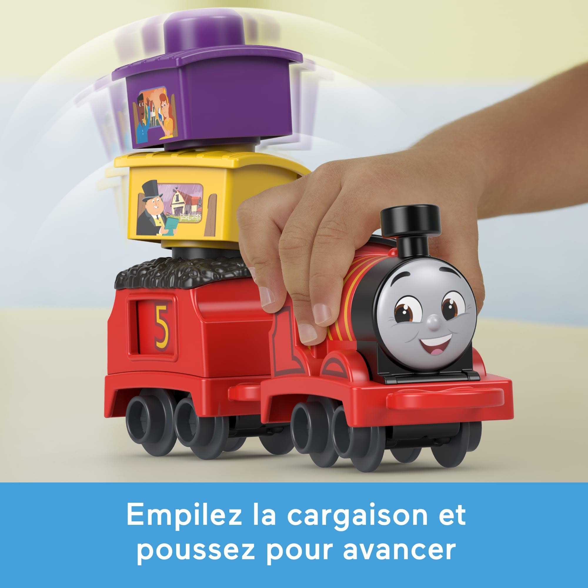 Fisher-Price Coffret Thomas et ses Amis Ma Première Gare des Quatre-Vents avec marchandise à empiler pour enfants à partir de 18 mois
