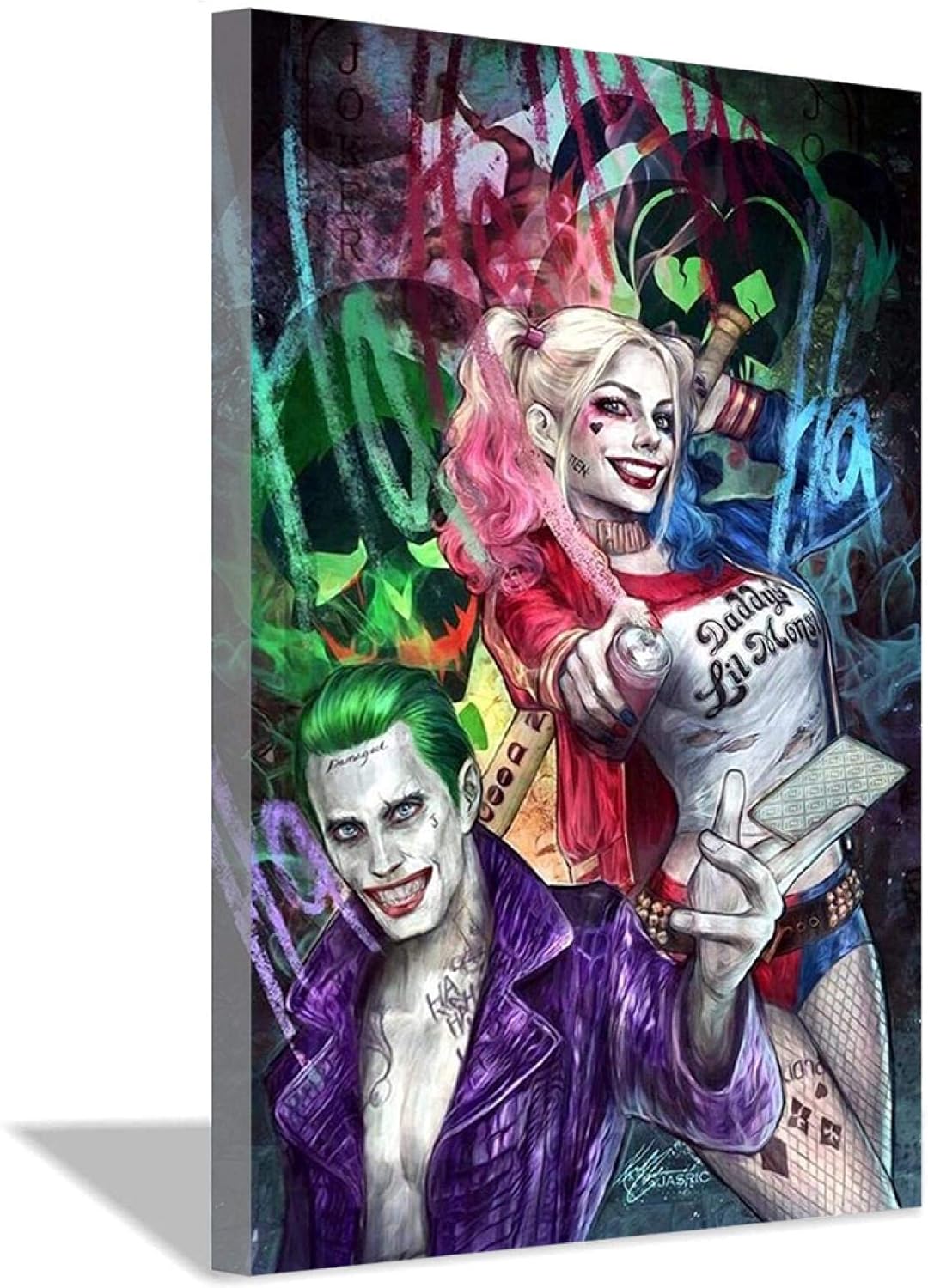 Amazon ハーレークインyジョーカーアートポスター家の装飾キャンバス絵画壁アートポスターとプリント壁の写真リビングルームの装飾用50x70cm x28inch フレームレス ウォールステッカー オンライン通販