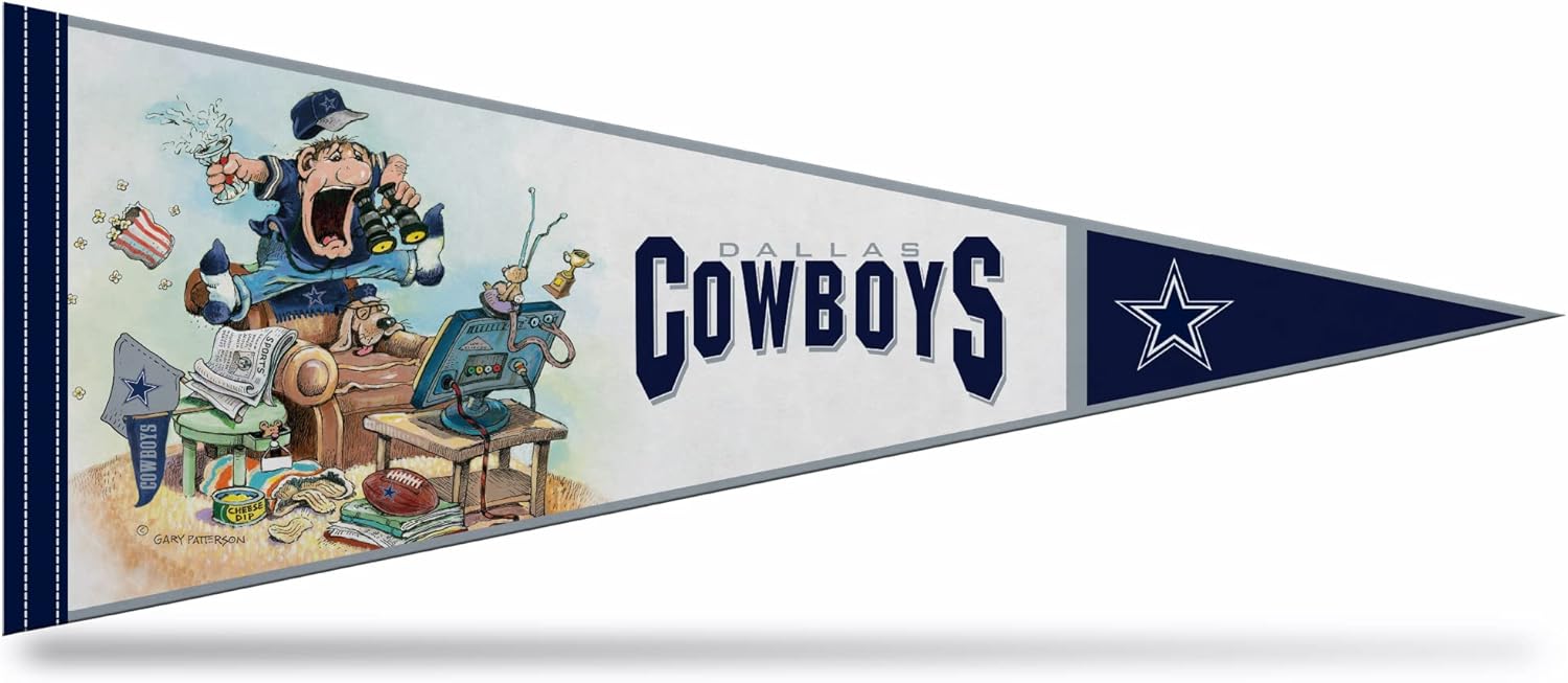 Rico Industries NFL Football "The Fan" by Gary Patterson 12" x 30" Felt Wall Décor Pennant - Great for Home/Bed Room/Man Cave Décor