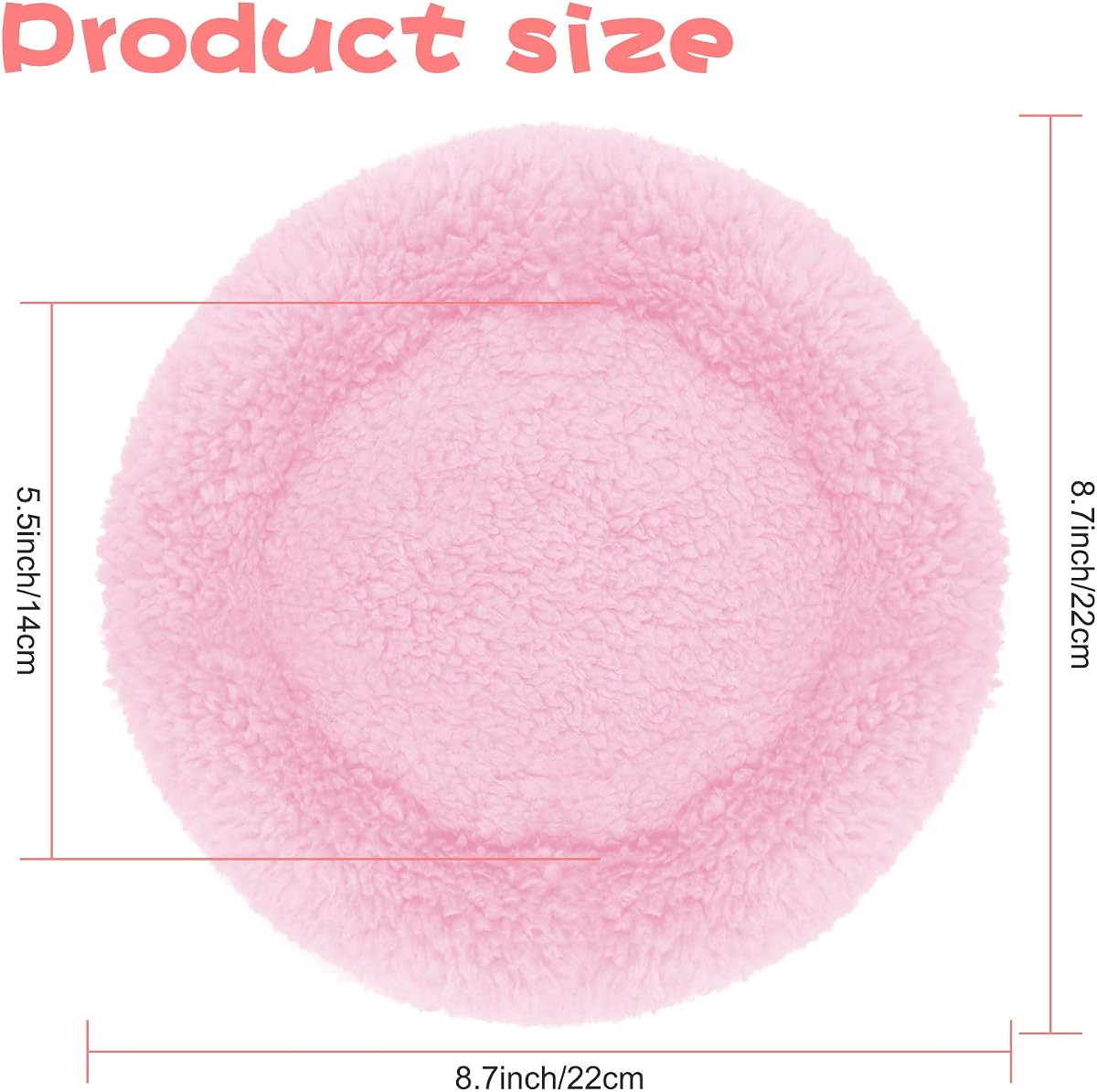 BWOGUE Hamster Bed, Round Velvet Sleep Pad for Guinea Pigs and Rats, 8.7 in | Round Mat for Small Pets, Soft Velvet, Machine Washable, Cage & Home Use, Hamsters Guinea Pigs