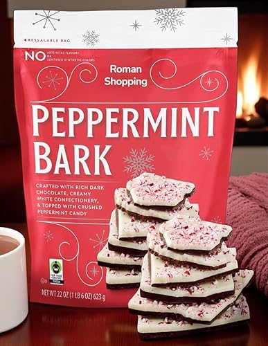 Member Mark Dark Chocolate Peppermint Bark – 22 oz Resealable