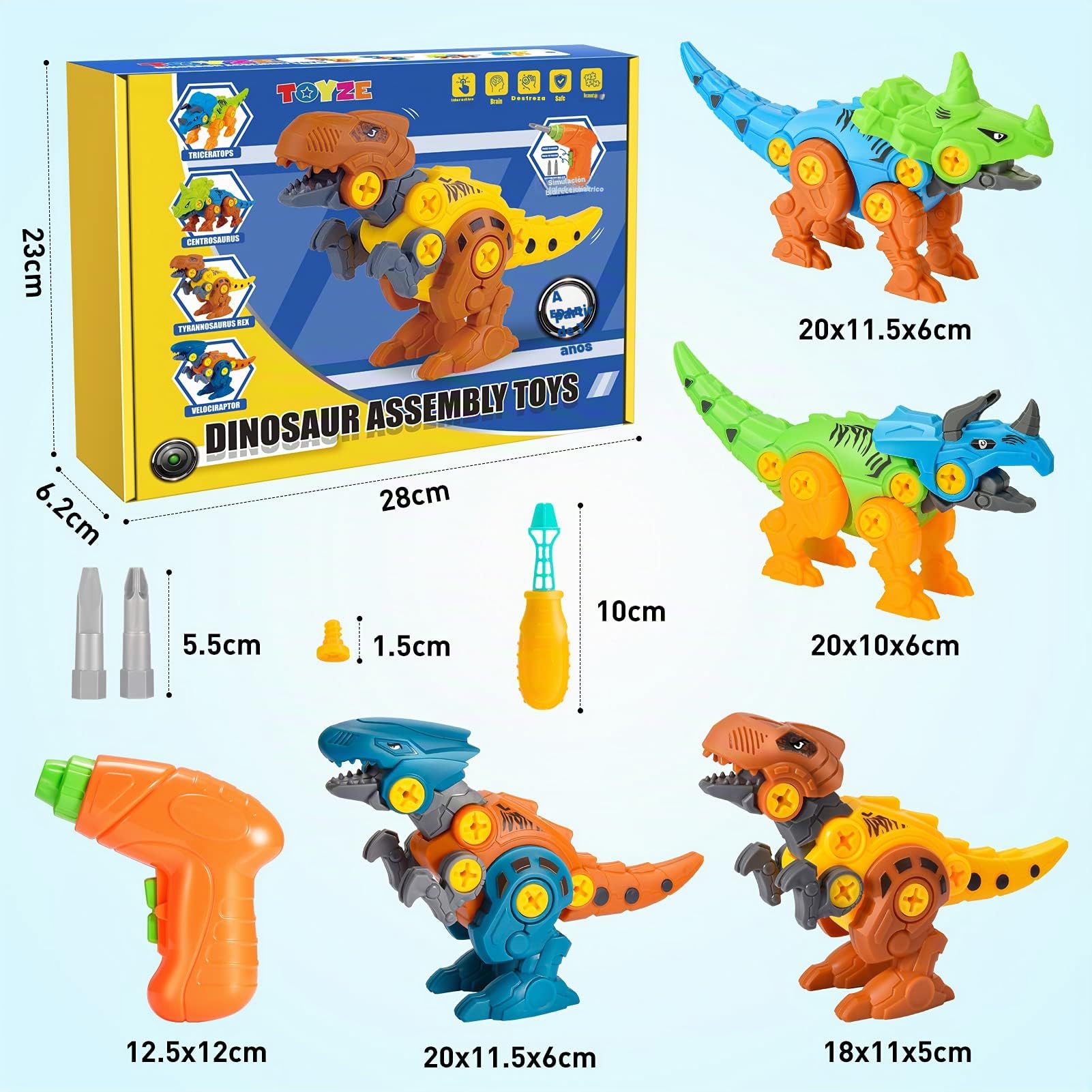 Toyzey Juguetes de Dinosaurios 3-9 Años - Set de Construcción Regalo Educativo