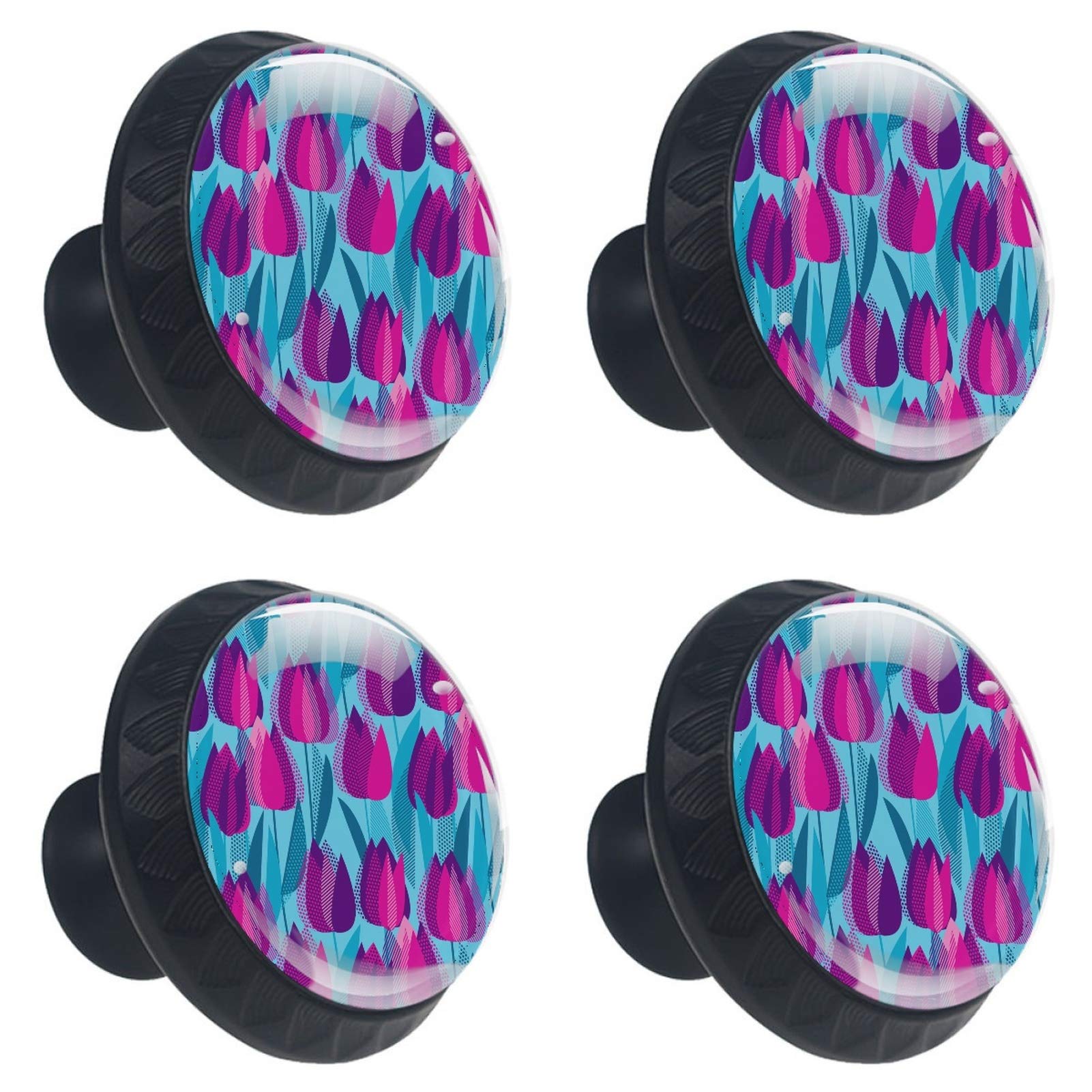 Boutons de meuble ronds en verre tulipe 30 mm de haute qualité pour finitions de luxe