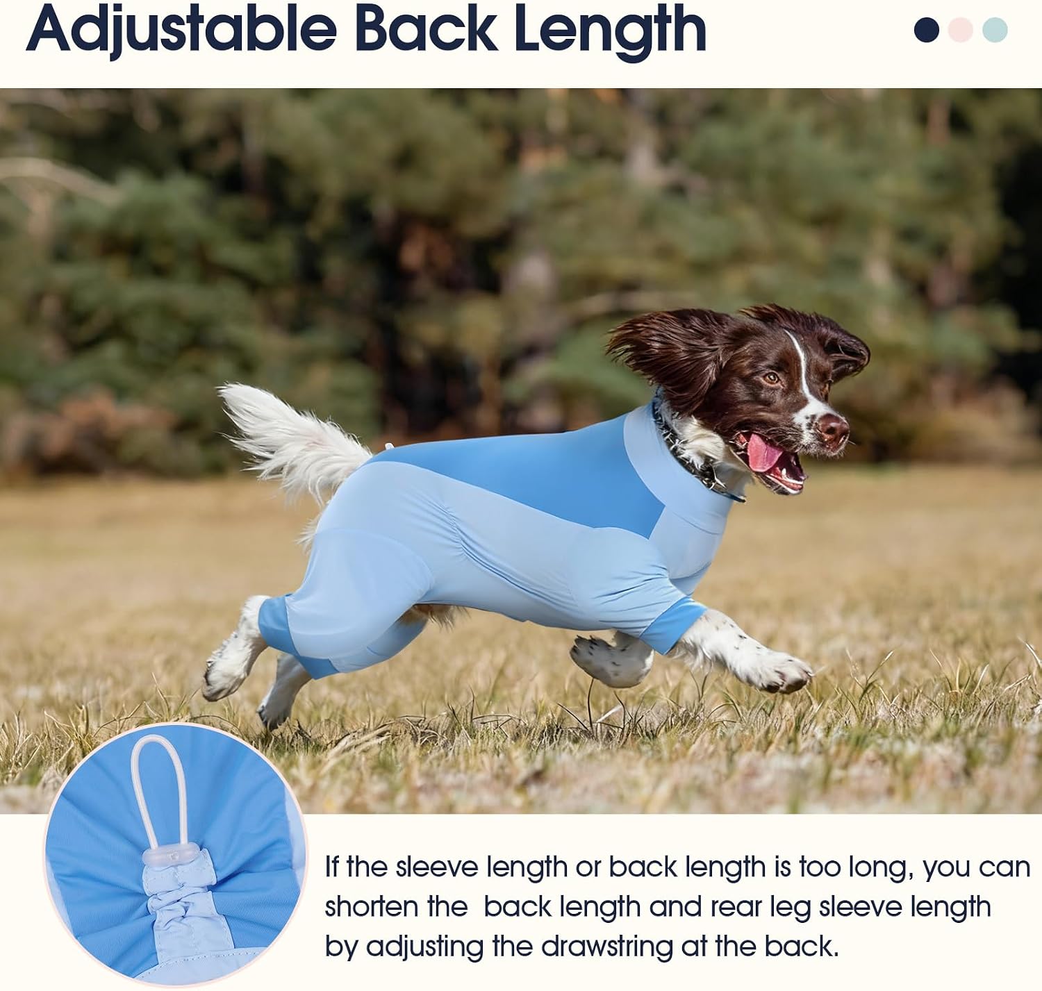 IECOii Dog Sun Protection Cooling Suit Dog Shirt (Blue,3X-Large) | Breathable Outdoor Summer UV Protection Lightweight 4-Leg Full Body Suit Pet Apparel for Small Medium Large Dogs Onesie