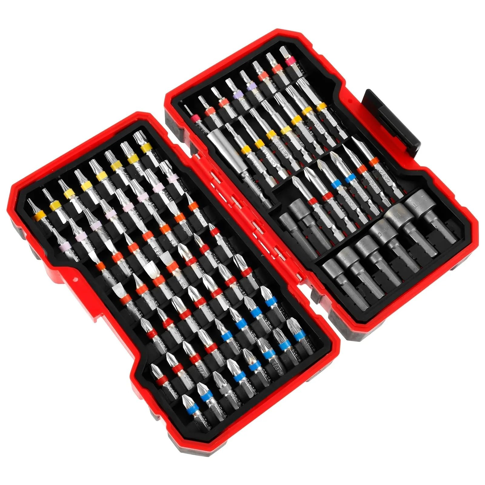 Cacciavite Set di punte for cacciavite da 83 pezzi sicurezza colorate cacciaviti elettrici con custodia trapano lunghe magnetiche in acciaio portatili
