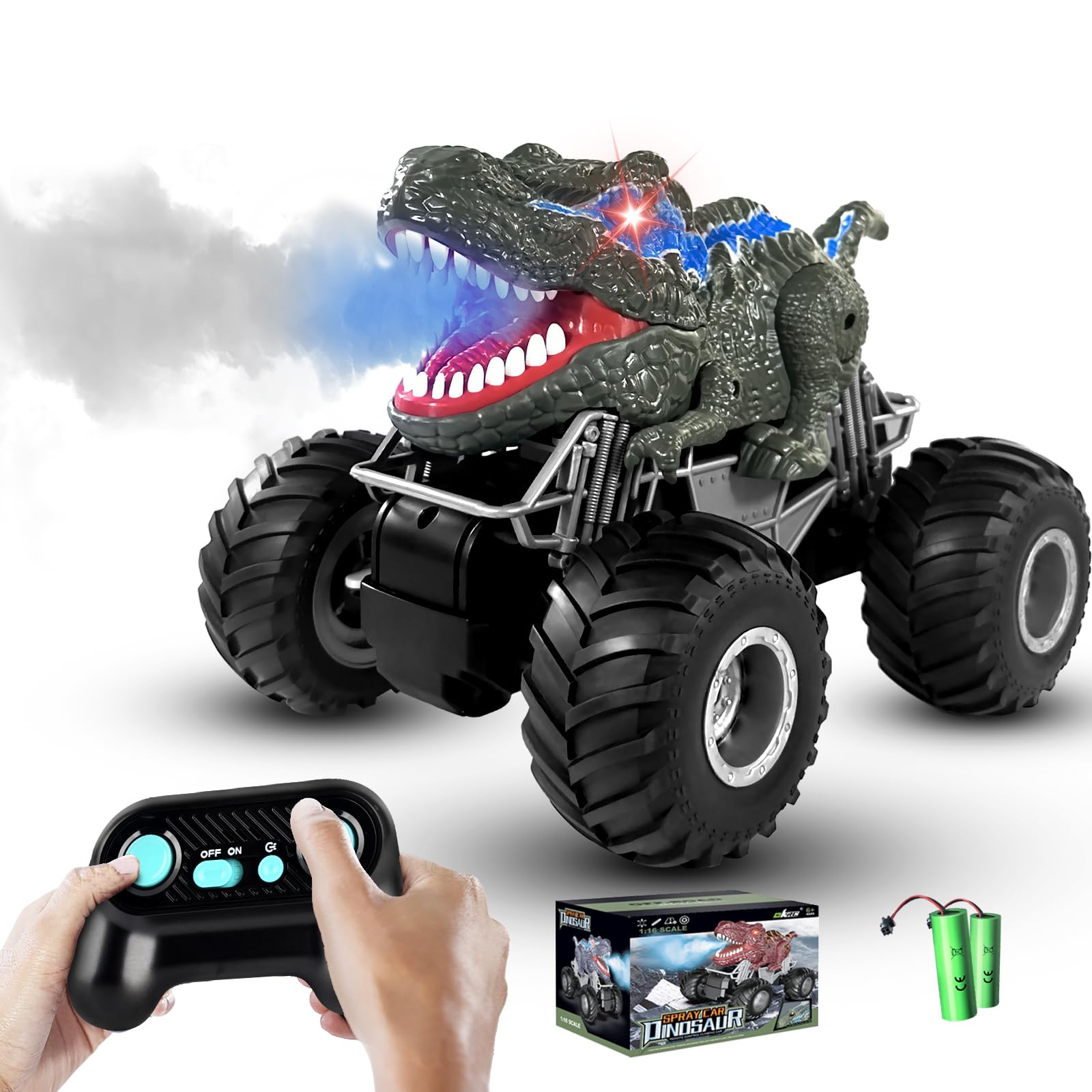 Tecnock RC Dinosaurier Auto - Verwandelt Sich In Roboter Mit LED-Lichtern