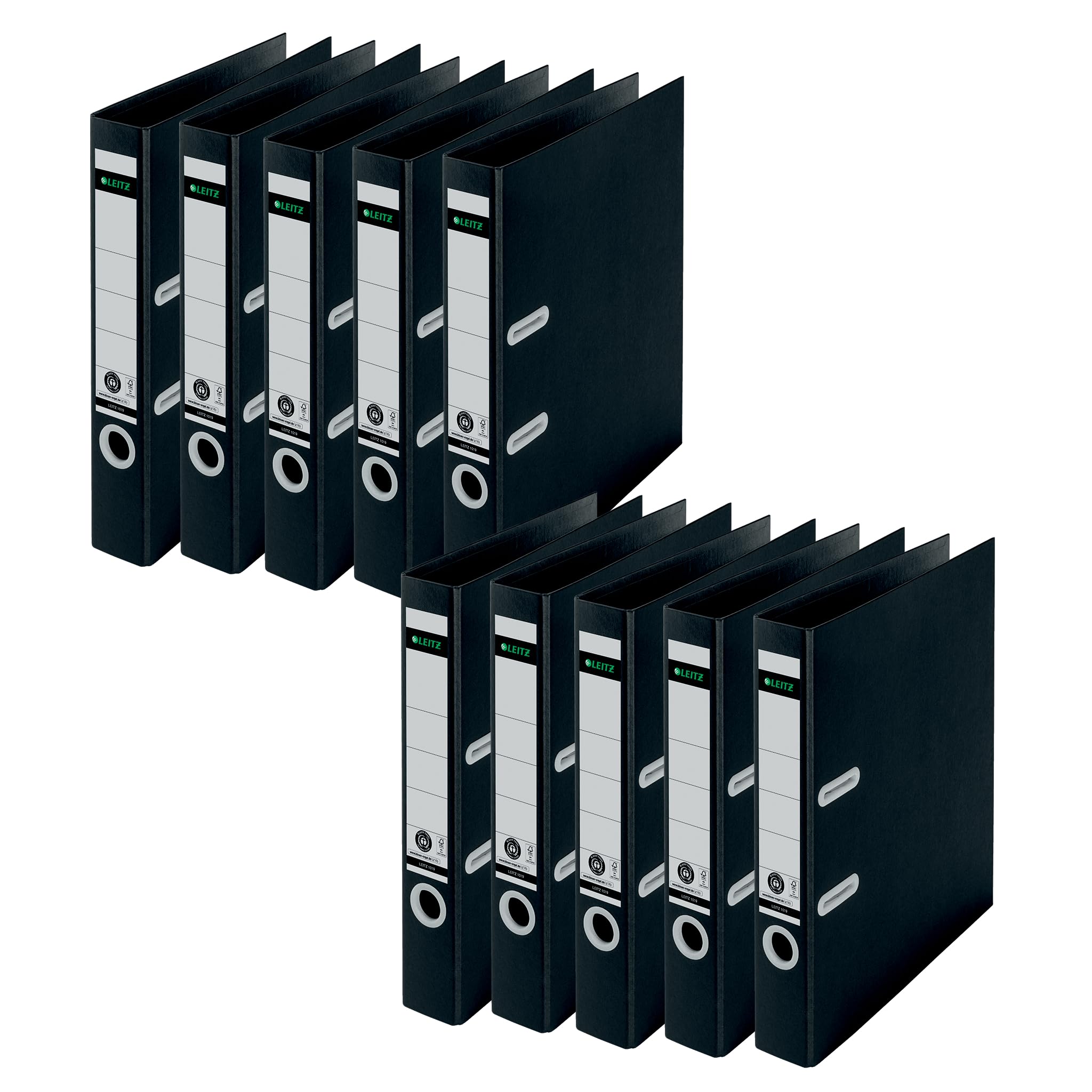 Leitz 180 - Archivador de palanca reciclado, A4, negro, 10 unidades