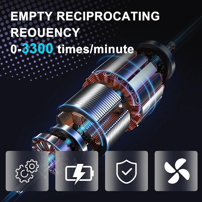 DriSubt Akkumulátoros Orrfűrész Makita 18V Akkumulátorral Kompatibilis - 3500 RPM Változtatható Sebességű Fűrész Fa, Fém és PVC Vágásához, 4