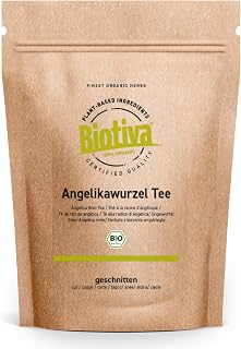 Biotiva Té de raíz de angélica orgánico 100g - Angélica Archangelica - Embotellado y controlado en Alemania (DE-ÖKO-005)