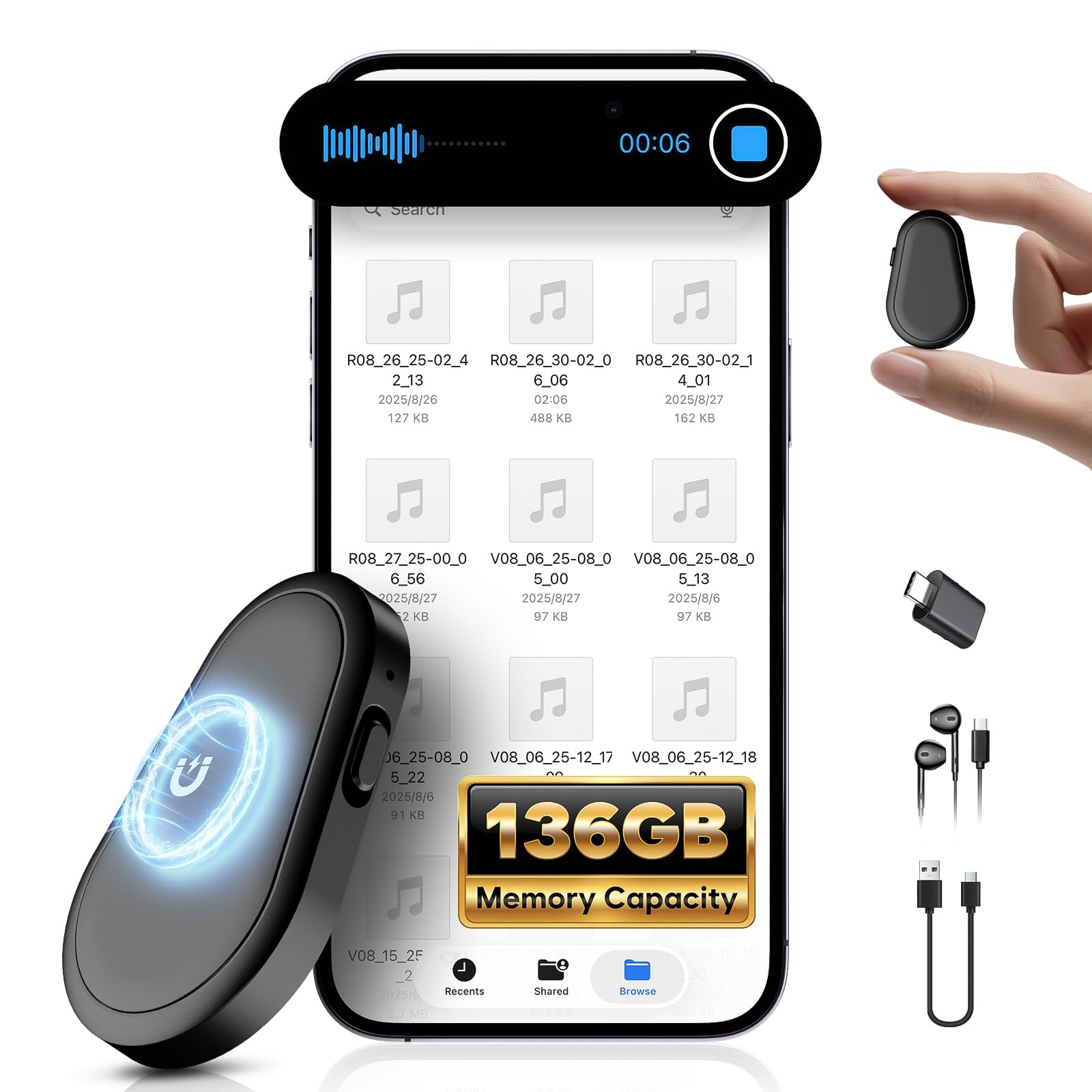 70% OFF Zutiifeu 136GB Magnetic Voice Recorder
