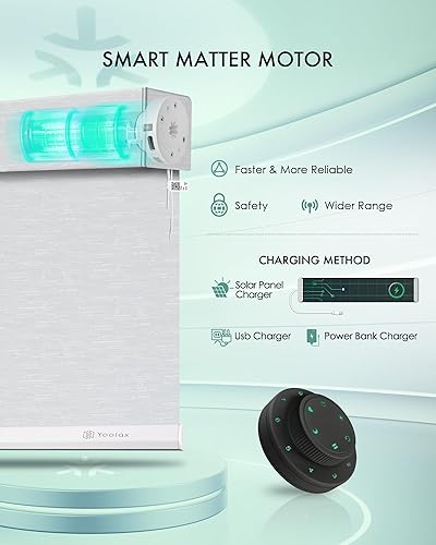 Miniatura 72 de Yoolax Persianas inteligentes, persianas enrollables motorizadas, persianas automáticas para ventanas, persianas motorizadas compatibles con Alexa