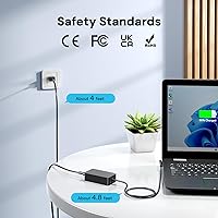 Vista 4 de Cargador de 65 W apto para Microsoft Surface Pro 10, 9, 8, 7+, 7, 6, 5, 4, 3, X, Windows Surface 6, 5, 4, 3, 2, 1, Surface Go Tablet, Surface Book