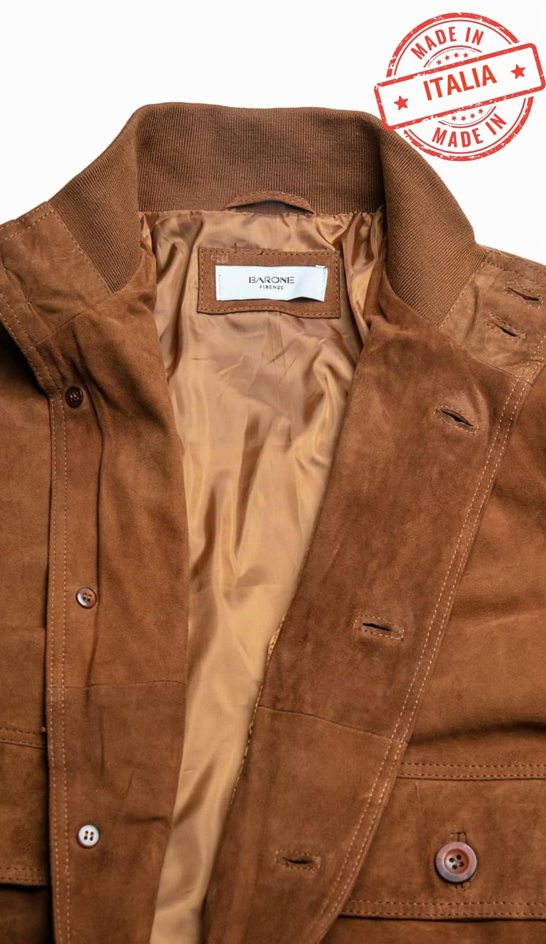 BARONE giacca pelle uomo camoscio - giubbotto in camoscio uomo Made in Italy ALDOS
