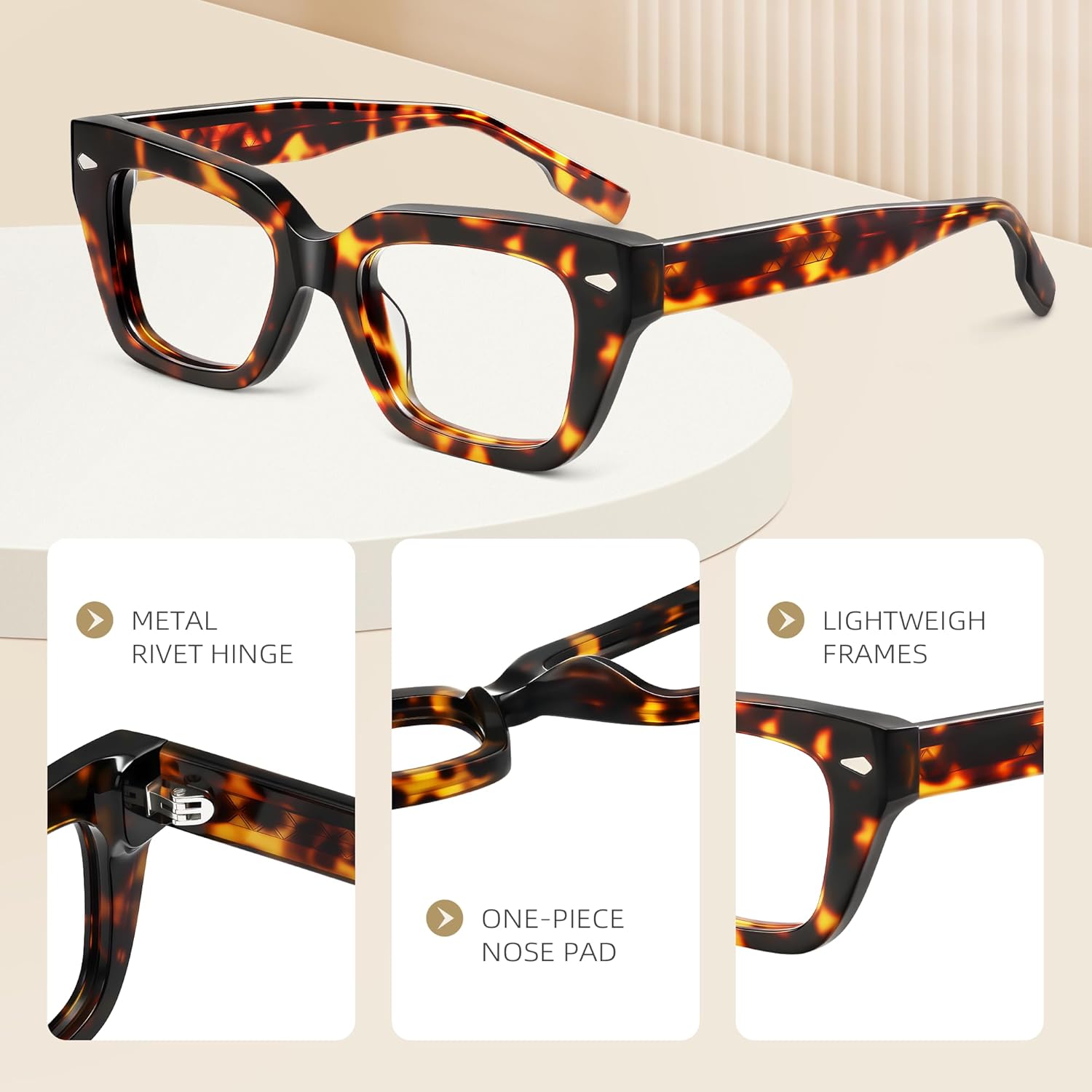 Cat-Eye Reading Glasses for Women&Men - Acetate Tortoise - Milano Arquati Readers FF-5750