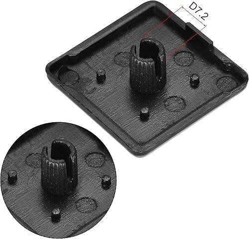 Miniatura 3 de uxcell Tapa de extrusión de aluminio cuadrada de plástico estándar Negro 1.181x1.181 in 20pcs