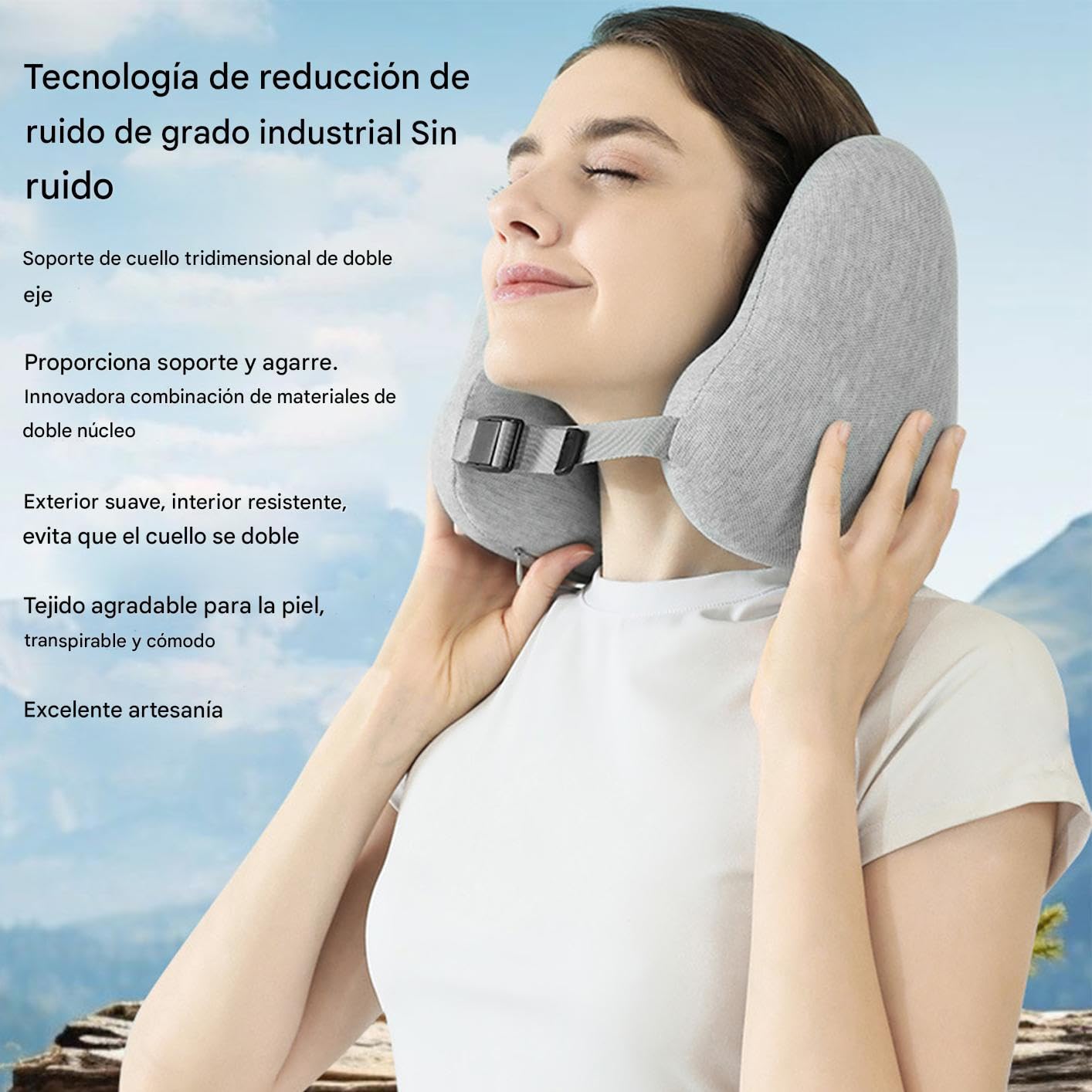 Almohadas De Viaje Para Dormir Almohada Cervical en Forma de U para Viajar | Cojín de Espuma Viscoelástica Transpirable Ergonómico Cómoda con Apoyo para Avión Mochilero Auto Cama y Acampada