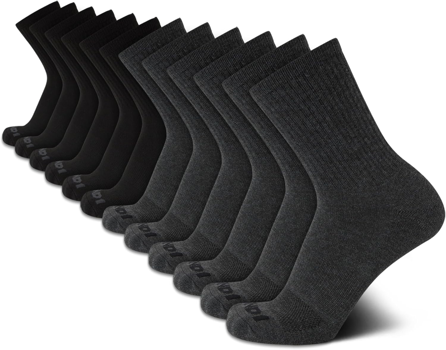 AND1 Men's Mid Crew Performance Cushioned Socks (12-Pack)