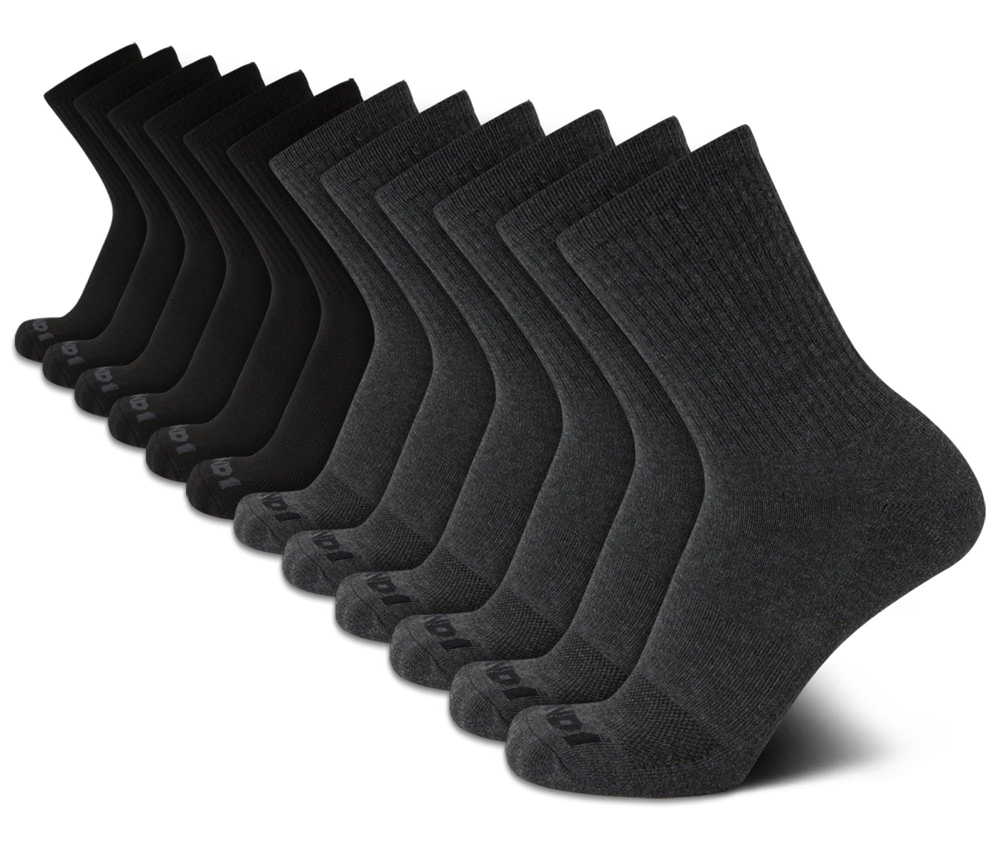 Men's Mid Crew Performance Cushioned Socks (12-Pack)