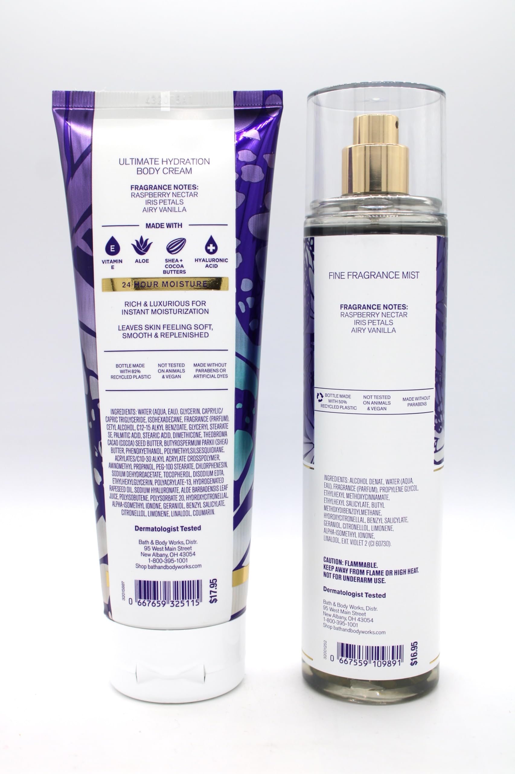 Generic Butterfly, Bath and Body, Fine Fragrance Mist and Body Cream Bundle Set
