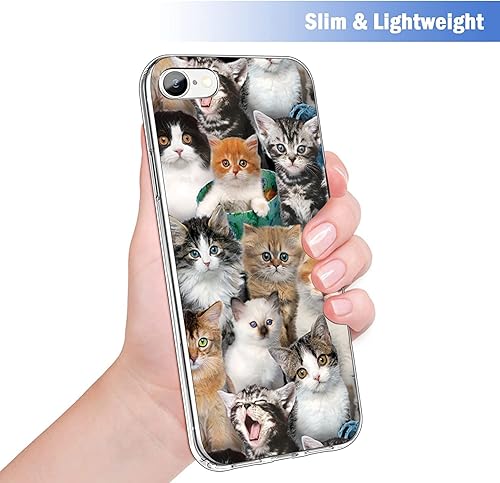 Miniatura 2 de Compatible con iPhone 78SE, diseño de gato, funda protectora de TPU a prueba de golpes