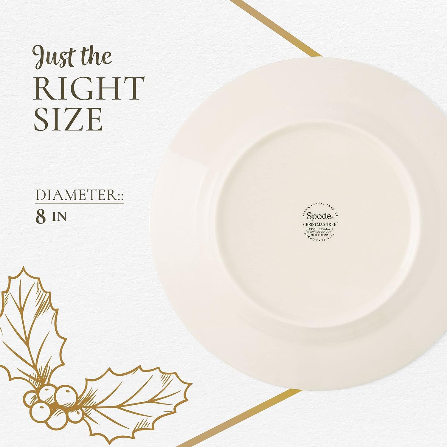 Spode Assiettes à Salade, Céramique, Multicolore, Set de 4