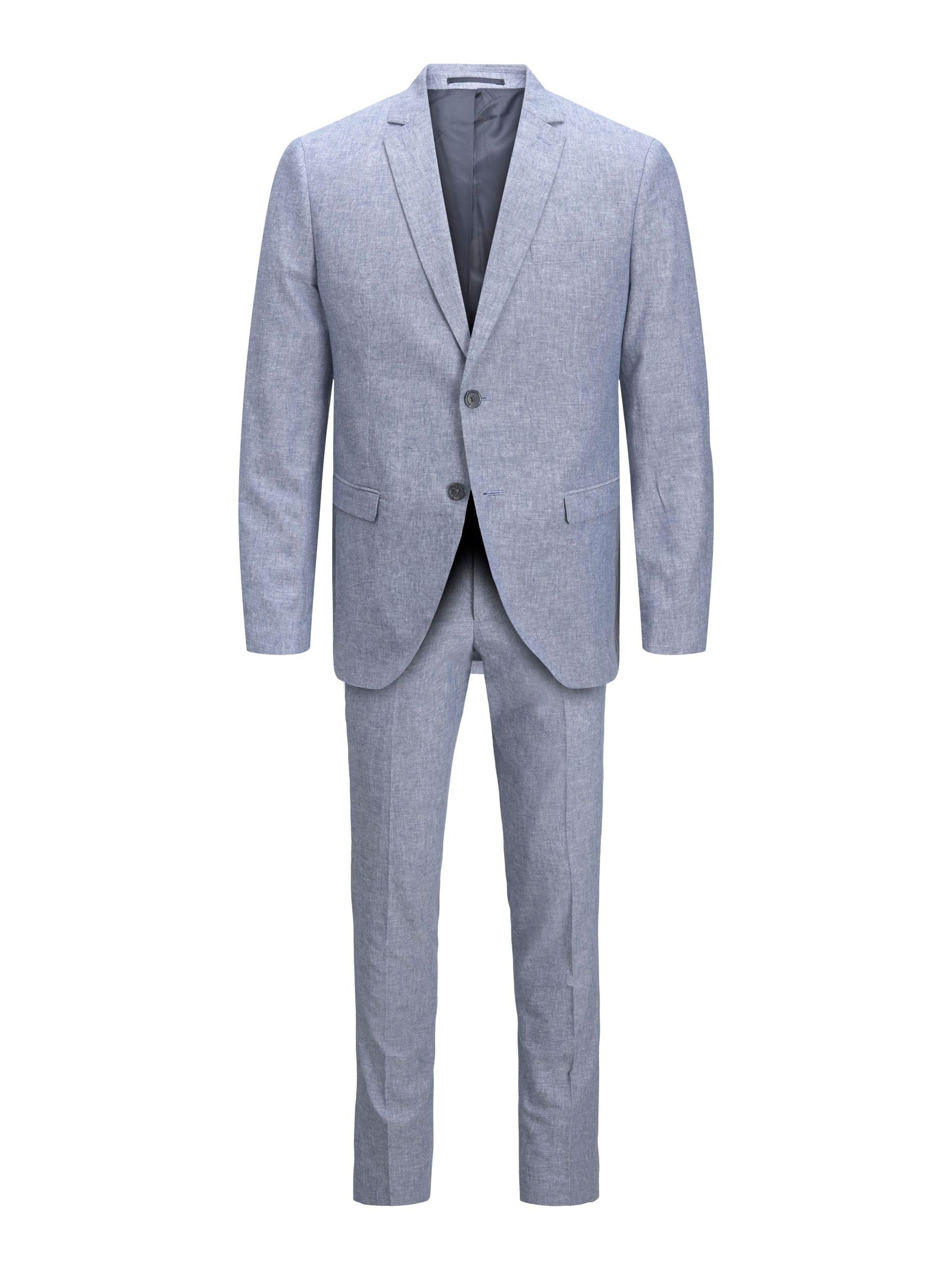 JACK & JONES Jprriviera Linen Suit Slim Fit Sn Pls garnitur męski, Chambray Blue/Fit: slim fit, 66 Duże rozmiary