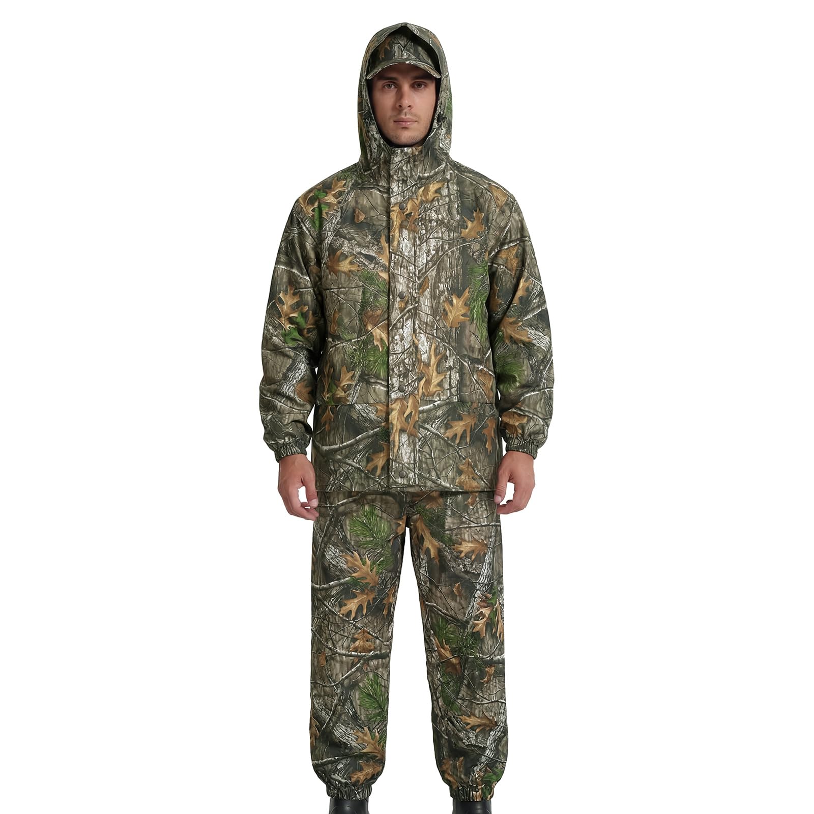 LOOGU Poncho de pluie, imperméable à motif camouflage, tapis de sol