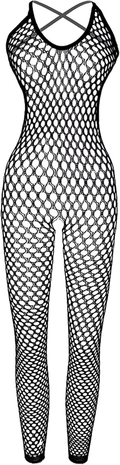 XIUSEMY Women Sexy Lingerie Full Body Bodysuits V Neck Mesh Fishnet Stockings Nightwear - Image 2