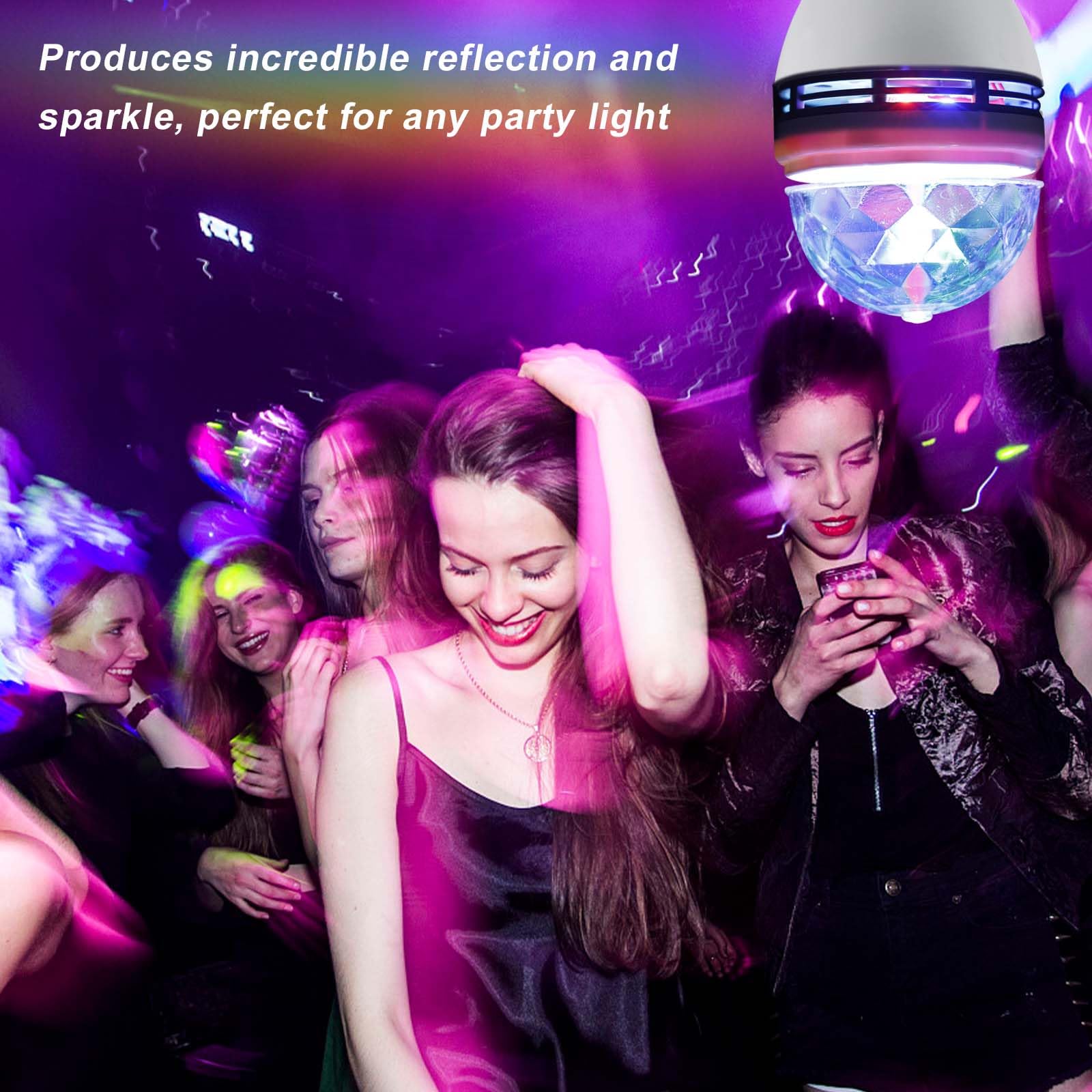 2 Luci LED RGB Per Feste - Rotanti 360° Con Attacco E27 - Per Discoteca, Matrimoni E Compleanni - Foto 4