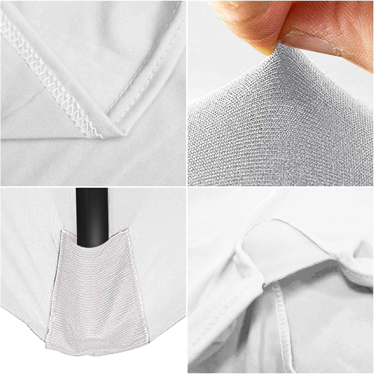 4ft Spandex Tablecloths Home Rectangular Table Fitted Stretch Table Cover Polyester Tablecover Lash Bed Cover Toppers Massage Table Cover Event Party Celebration Birthday (White, 4ft)