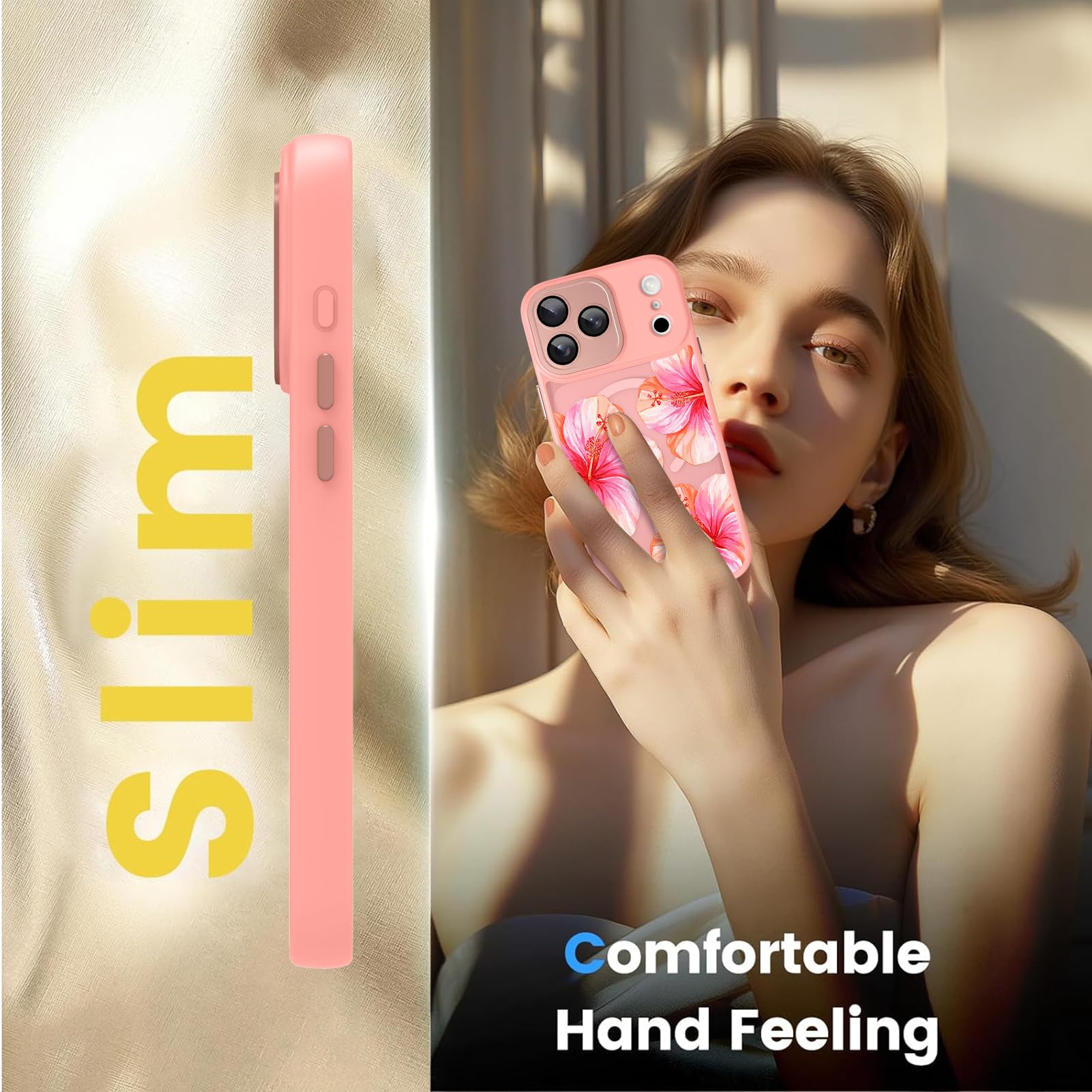 TEAUGHT Compatibile con iPhone 17 Pro Max Custodia con motivo floreale