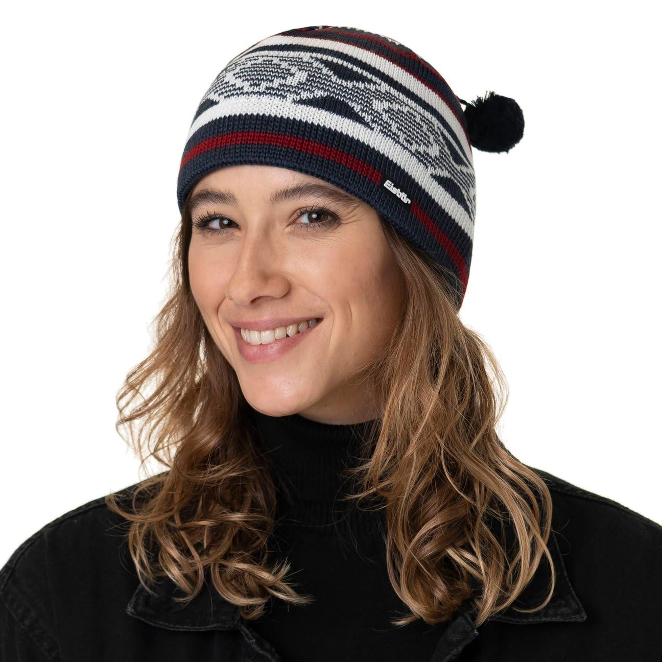 Eisbär Bonnet a Pompon Gitti Femme/Homme - Made in Austria de Ski pour l'hiver Beanie avec Doublure, Doublure Hiver Automne-Hiver