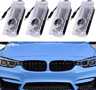 Car Door Lights Logo Projector Fit for B-M, 4 Pack HD Car Door Step Welcome Lights Fit for B-M 1/3/4/5/6/7/M/X/GT Series Car, Ultra-Bright Courtesy Puddle Step LED Light Shadow Ghost Light Projector