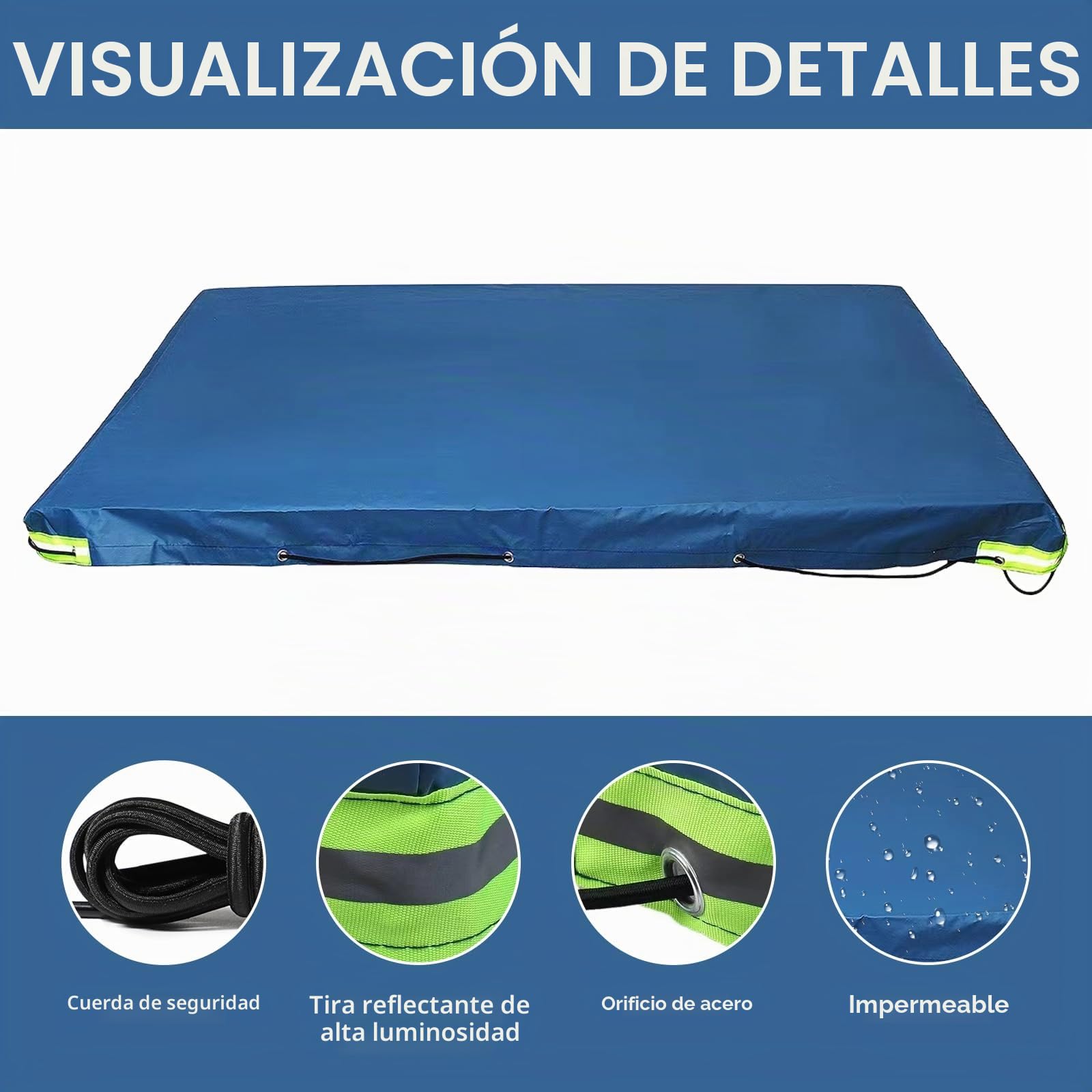 Lona para Remolque,Lona Plana para Remolque 210x115x10cm,Lona Remolque,Fundas para Remolque Plana Oxford 420D,con Cuerda de 8m,Lonas Impermeables Exterior,para Remolques de Coches