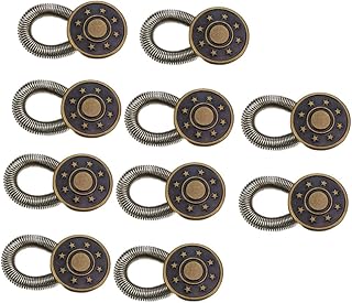SEWACC Kit De Expansores De Calça Com Botões Retráteis De Mola 10 Peças Para Mulheres Jeans Elásticos Femininos Pretos Jeans Elásticos Jeans Vintage Botão Extensor Botão Expansor