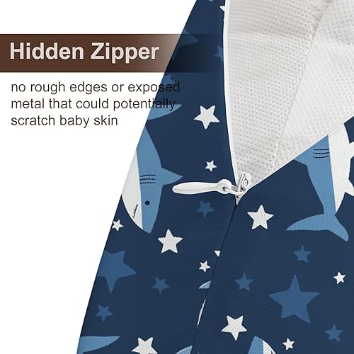 Miniatura 6 de Funda de almohada de lactancia con diseño de animales del océano, tiburones y estrellas, unisex, extraíble, para bebés, niñas, niños, recién