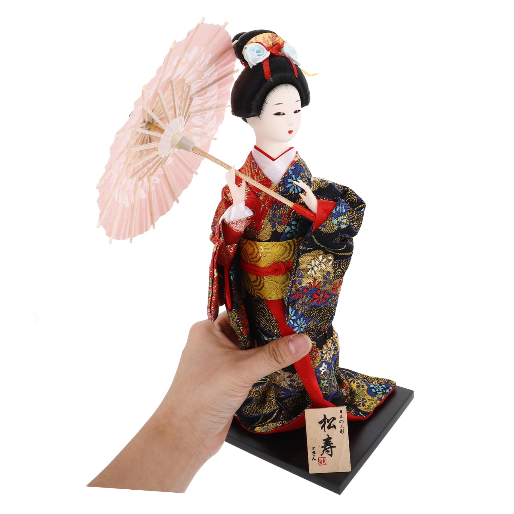 Abaodam Muñeca Geisha Oriental Kimono Decoración Artesanal para Escritorio y Hogar Cultural Japonés